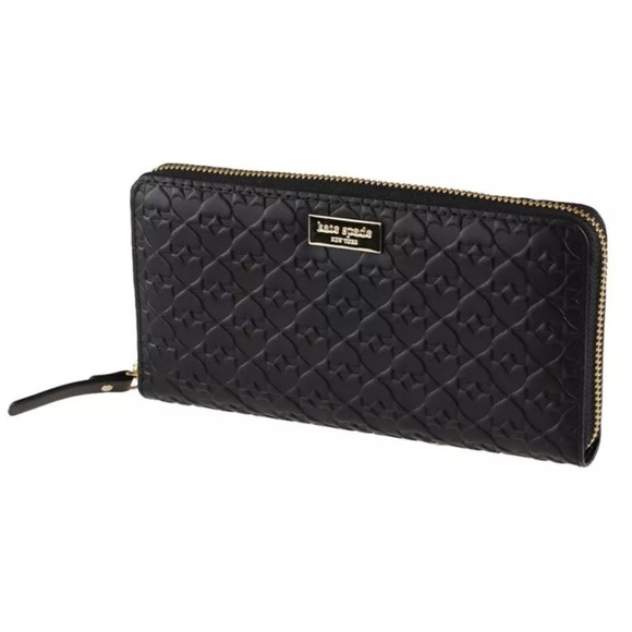 kate spade Handbags - Kate Spade New York Women's Penn Place Embossed Neda Zip Around Wallet Black.New